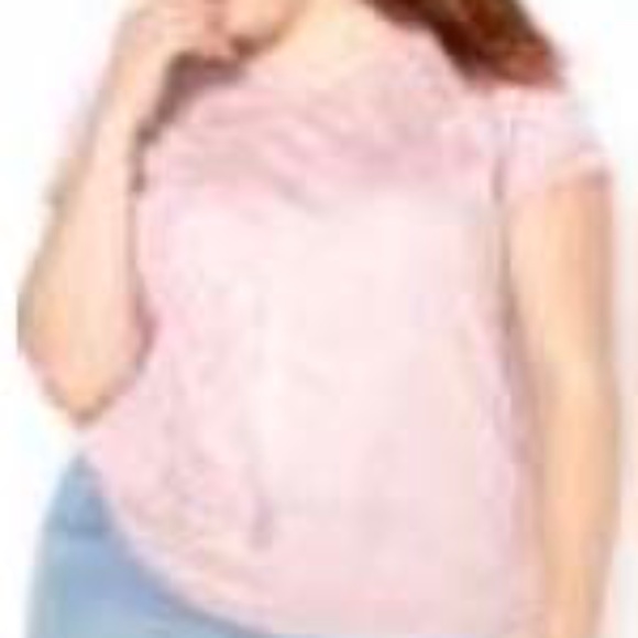T-SHIRT, SHAPED FIT, ZEPHYR PINK (Light Pink), SIZE 4X, SCOOP NECK, SHORT SLEEVE - Picture 1 of 2